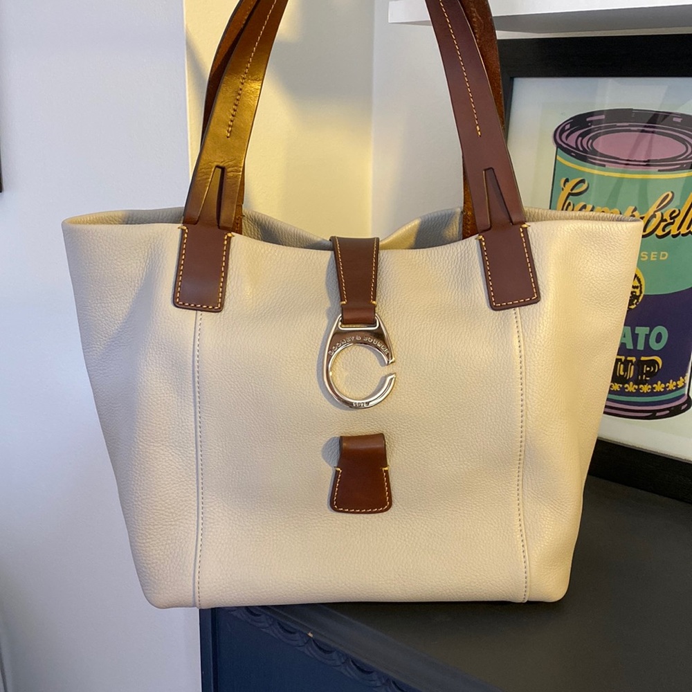 Dooney & Bourke Leather Tote - Cream